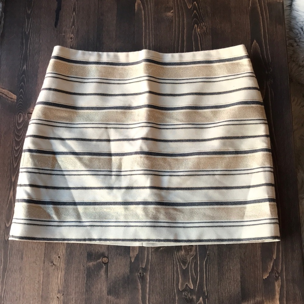 J. Crew factory Gold and Cream mini skirt